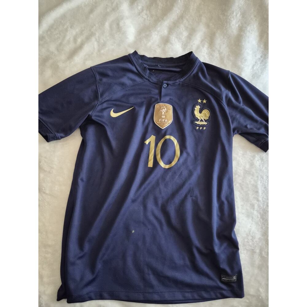 Preowned 2022 World Cup Nike Dri-Fit France Kylian Mbappe Home Jersey